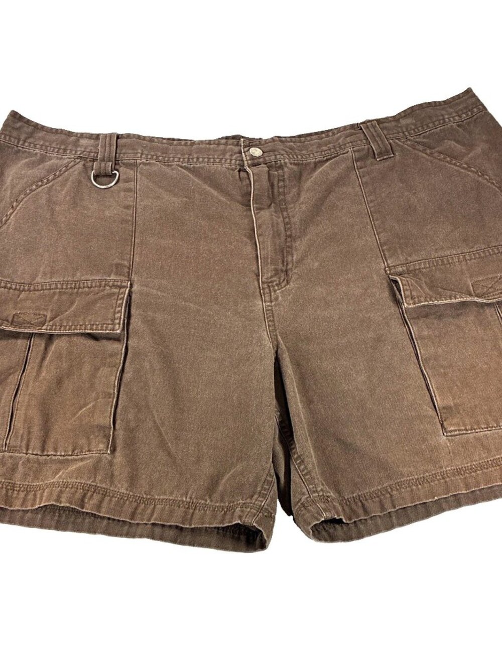 Cherokee Mens 44 Brown Cotton Canvas Cargo Shorts Loose Fit Pockets 100 Cotton